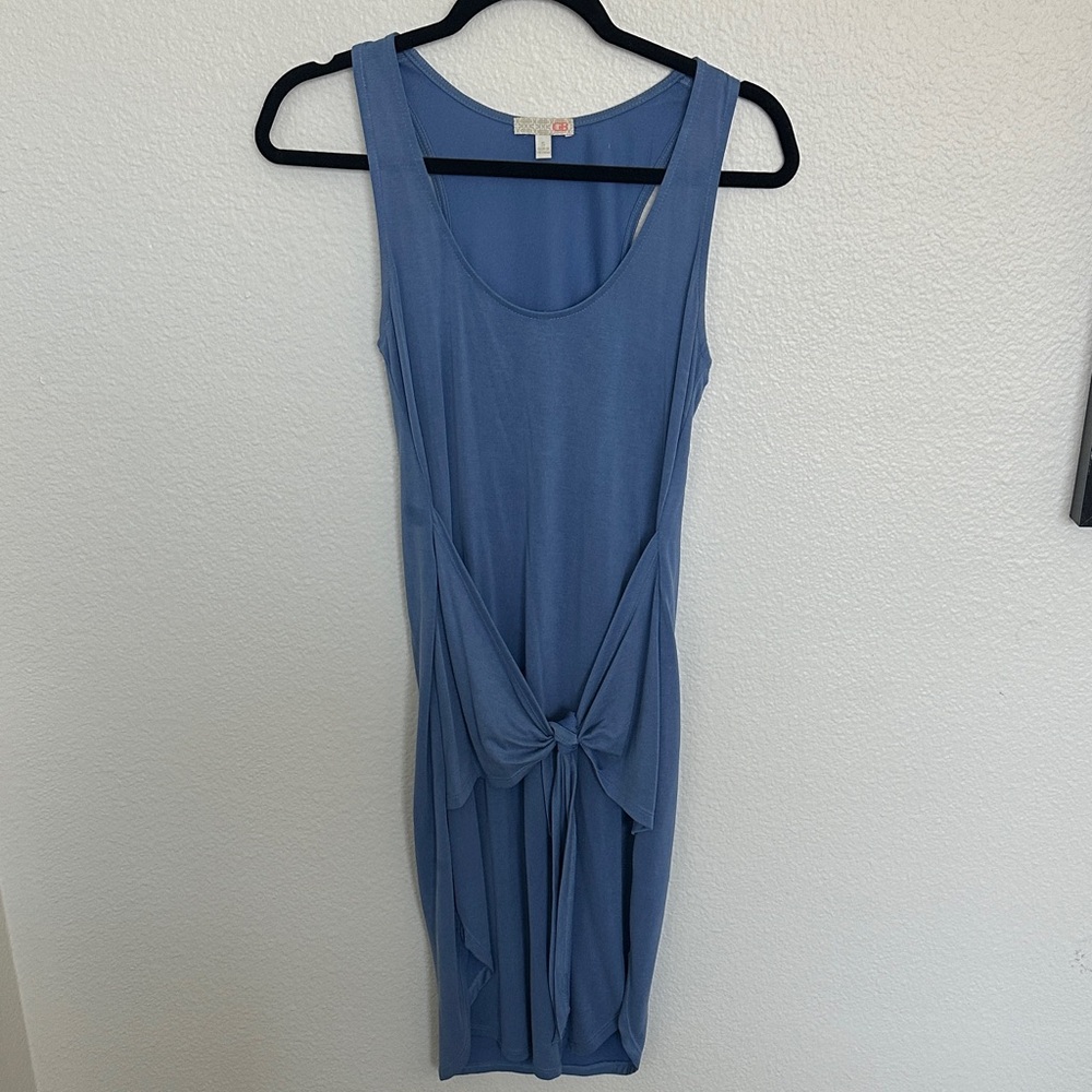 Gianni Bini Dusty Blue Knot-Front Midi Dress